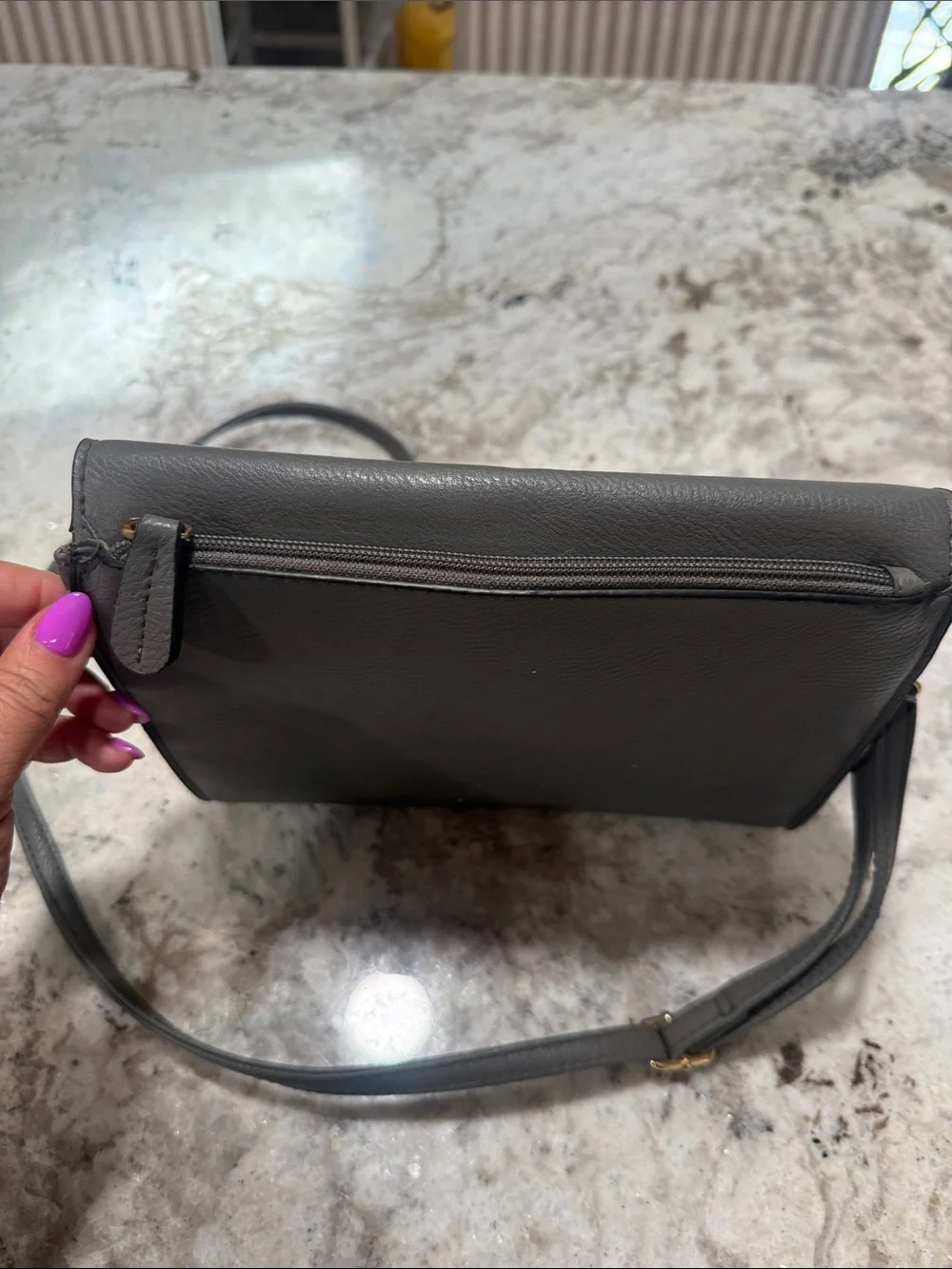 Apt. 9 Charcoal Grey Envelope-Style Crossbody with Gold Accents